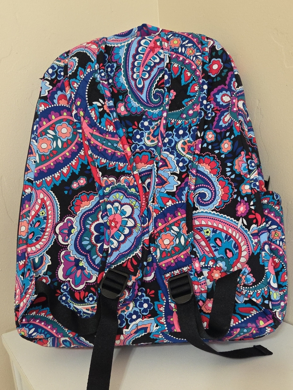 Vera Bradley Black Multicolor Paisley Quilted Backpack - Picture 6 of 12